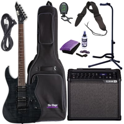 ESP LTD M-200FM Electric Guitar (See Thru Black) & Line 6 Spider V 30 MKII Amp for sale