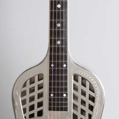 National  Style 3 Tricone Squareneck Resophonic Guitar (1931), ser. #2396, original black hard shell case. image 8