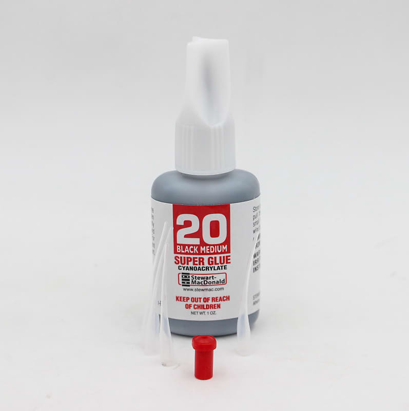 StewMac Black Tinted Luthier Super Glue, 1 oz. w/ extra nozzles image 1
