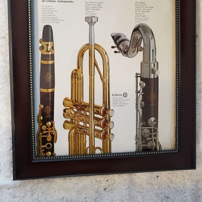1965 Leblanc Horns Color Promotional Ad Framed Pete Fountain Clarinet Al Hirt Trumpet Original for sale