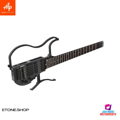 ALP AD-80 Electric Guitar Headless Travel Guitar Foldable Body Headphone Output 2022 Black image 1