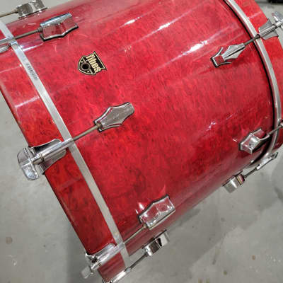 Fibes Austin Era 22x18 Bass Drum - Red Birds Eye - (C003-13) image 4