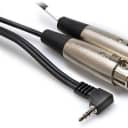HOSA Camcorder Camera Audio Mic Cable - Dual XLR Right-Angle 3.5 mm TRS - 5 ft