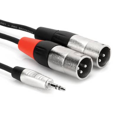 Hosa - HMX-003Y - 3.5mm TRS Stereo to Dual 3-Pin XLR Male - 3 ft. image 1