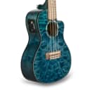 Quilted Maple Blue Stain Concert A/E Ukulele