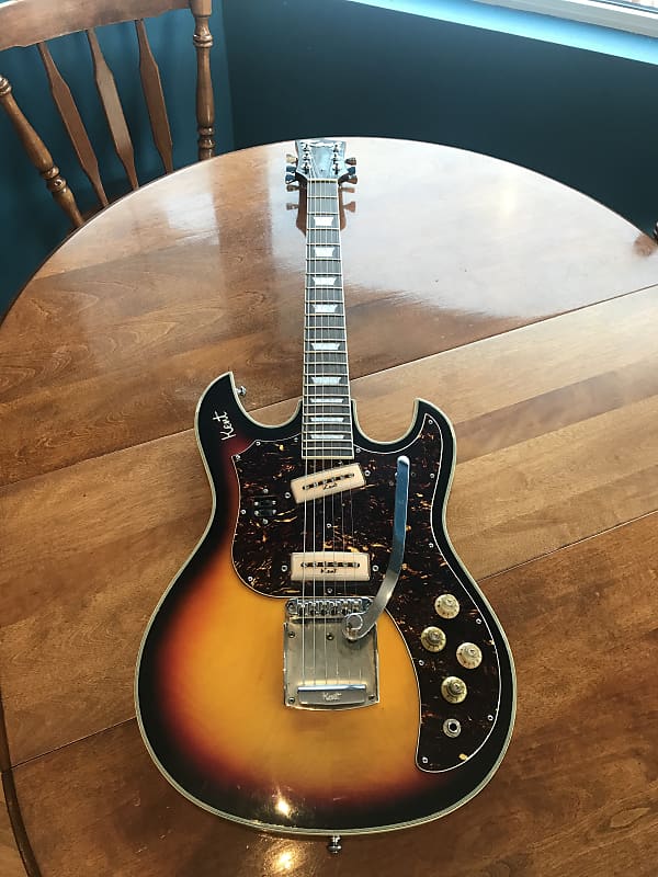 Vintage 1967 Kent 740 Electric Guitar Sunburst Reverb