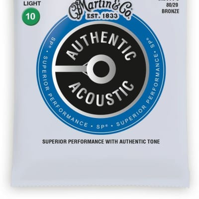 Martin MA170 Authentic Acoustic SP® 80/20 Bronze Guitar Strings Extra Light .010-.047 image 1
