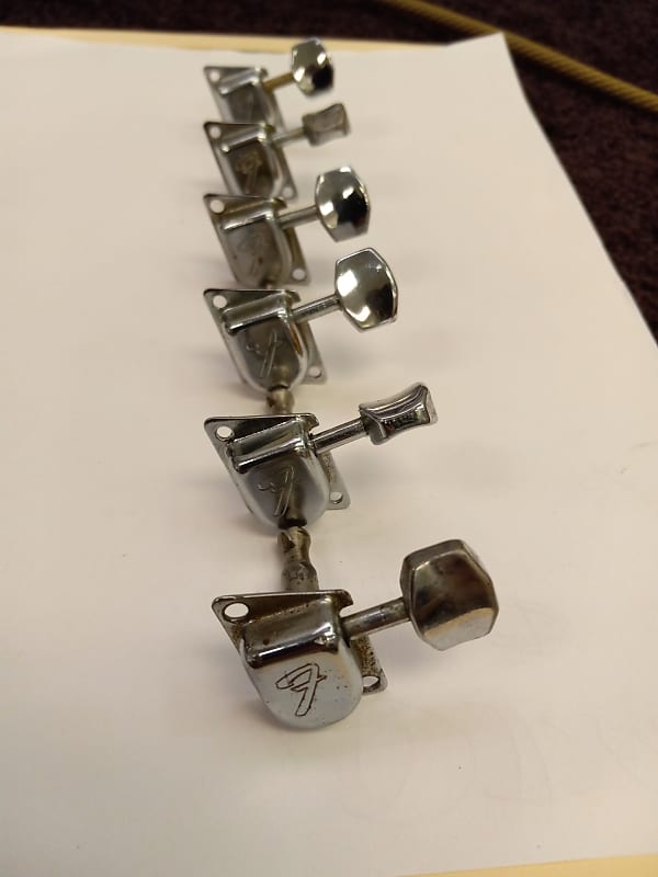 Fender Vintage F-Style Tuning Machines 1960s Chrome | Reverb