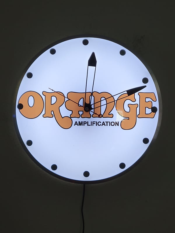 Orange Amplification Dealer Style Light Up Clock Killer Cool Mancave/Garage Item image 1
