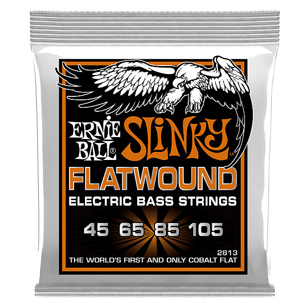 Ernie Ball 2813 Slinky Flatwound Hybrid Electric Bass Strings (45-105) image 1