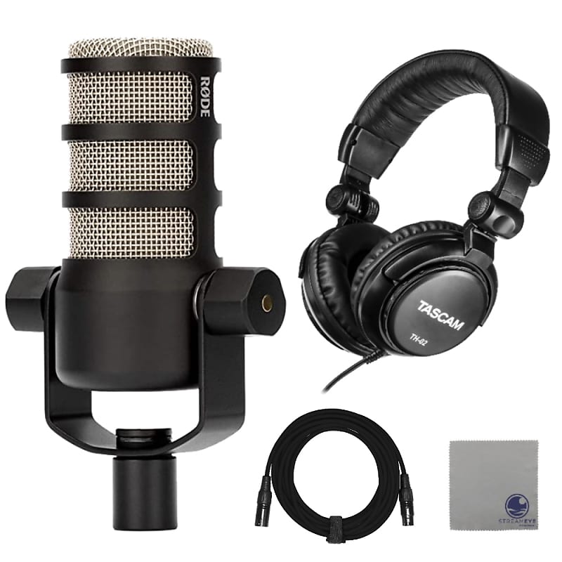 Rode PodMic Dynamic Podcast Microphone with StreamEye BOOMARM Mic Arm, XLR  Cable and StreamEye Polishing Cloth
