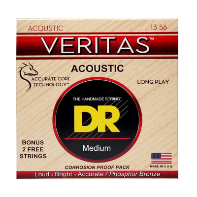 DR Strings Veritas Coated Core Technology Acoustic Guitar Strings: Medium 13-56 image 2