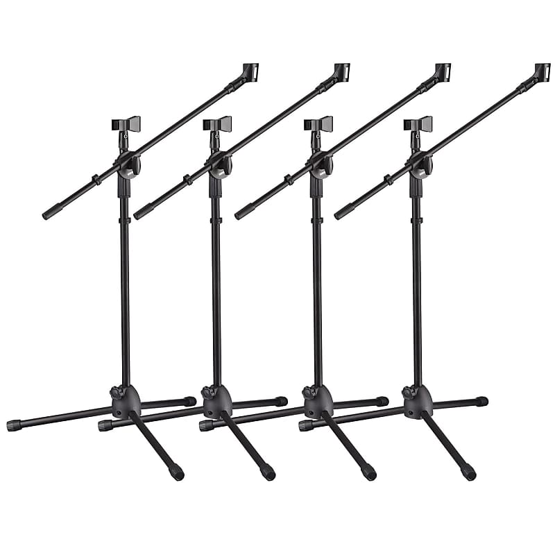 Upgraded 4X Adjustable Height Microphone Tripod Stand Dual | Reverb