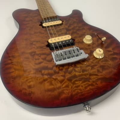 Ernie Ball Music Man Axis Super Sport with Tremolo 2021 - Roasted Amber Quilt image 4