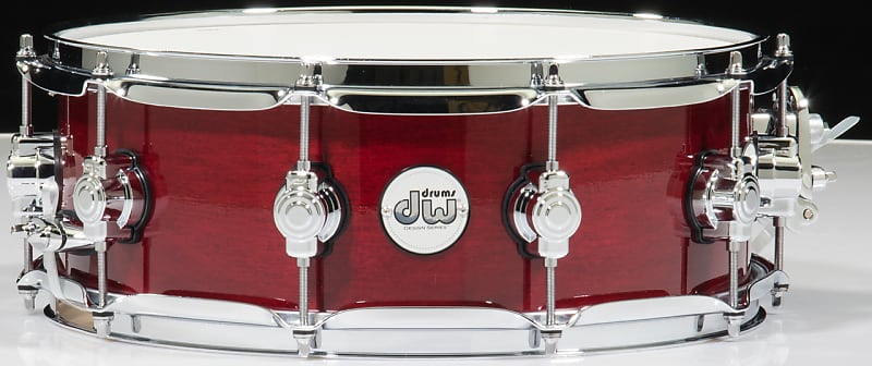 DW Design Series 5.5x14 Maple Snare Drum - Cherry Stain image 1