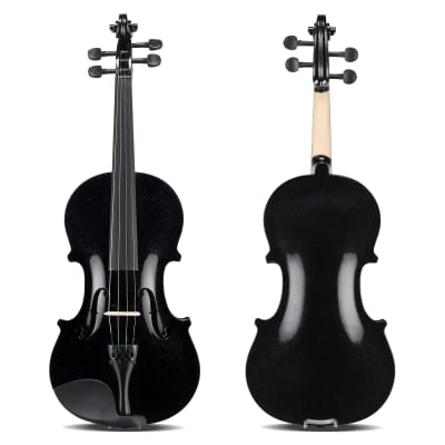 Unbranded Full Size 4/4 Violin Set for Adults Beginners Students with Hard Case, Violin Bow, Shoulder Rest, Rosin, Extra Strings 2020s - Black image 19