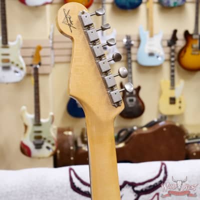 Fender Custom Shop 1962 Stratocaster Hand-Wound Pickups AAA Dark Rosewood Slab Board Relic Lake Placid Blue 7.65 LBS image 11