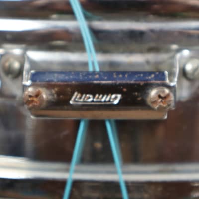Vintage Ludwig Rocker 14" x 5" Ribbed Steel Snare Drum 8-Lug Percussion image 8