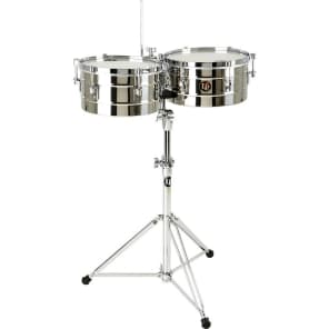 Latin Percussion LP255-S Tito Puente Signature 12" / 13" Stainless Steel Timbales w/ Stand