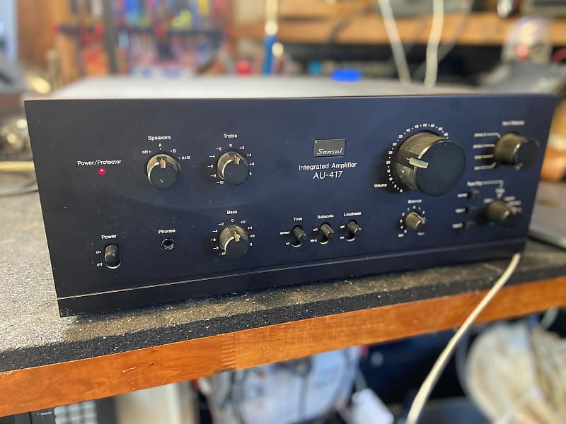 Sansui Au-417 integrated stereo amplifier 65 watts partially restored recapped image 1