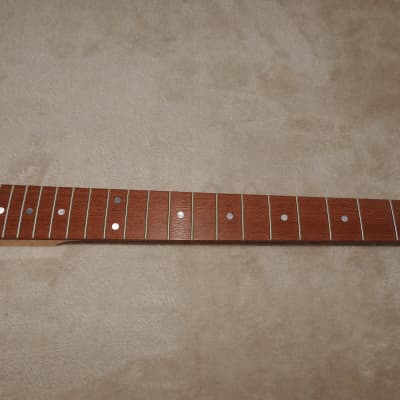 Unfinished Strat Style Neck Lacewood Curly on Flame Maple Strat 24.75 Conversion Neck 21 M/J Frets image 3