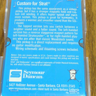 NEW Seymour Duncan SSL-5 Custom Staggered Strat PICKUP White for Stratocaster image 2
