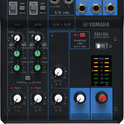 Yamaha MG06 6-Input Stereo Mixer image 2
