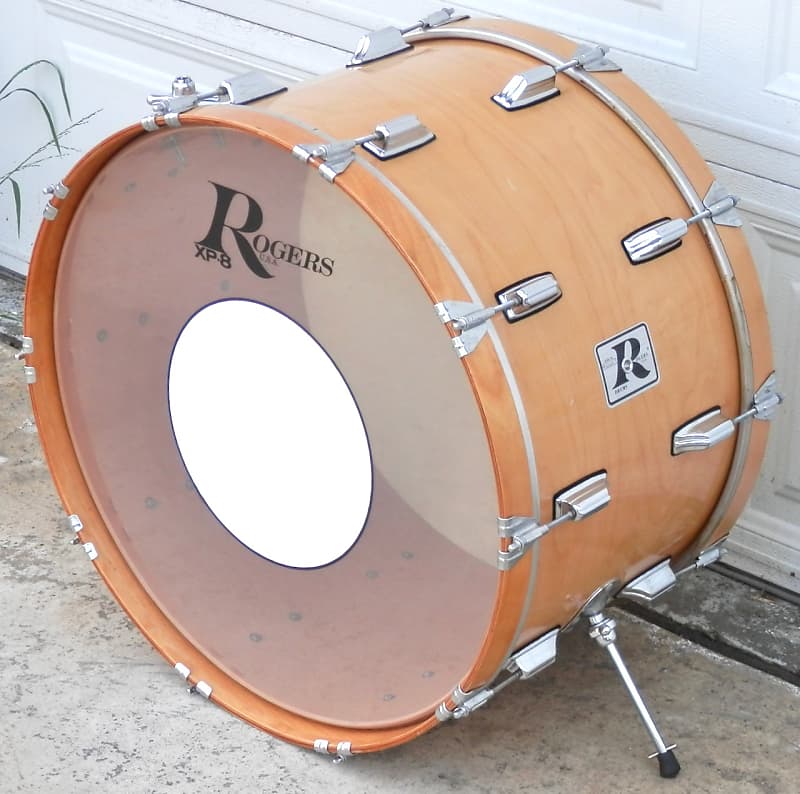 Vintage Rogers  24" Virgin Bass Drum  Swivomatic for Set Kick 1970's Natural 6 Ply Maple image 1