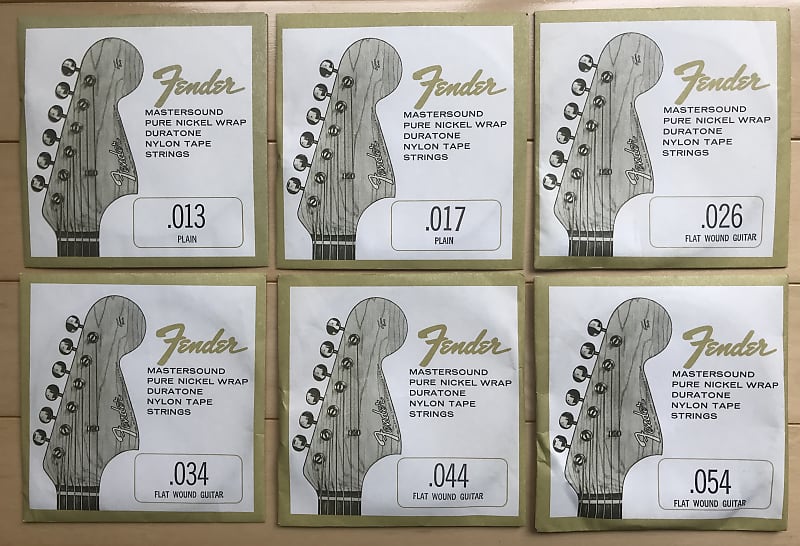 Fender F-50 Set Vintage Flatwound N.O.S Strings 1970's Pure Nickel