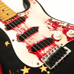 MAKE OFFER Fender Stratocaster 1988 Black Over Metallic Candy Apple Red Billy Corgan Siamese Dream image 7