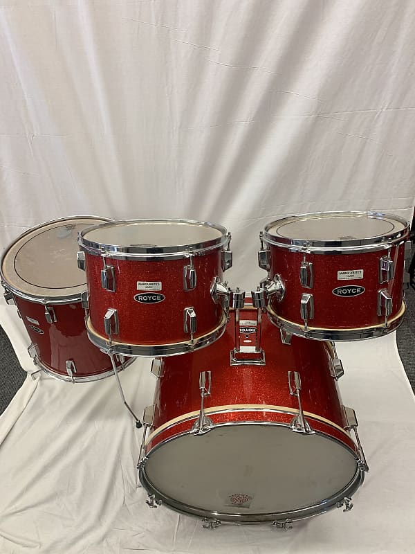 Royce Vintage 4 Piece Drum Set 12/13/16/22 Red Sparkle Reverb
