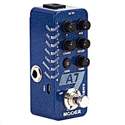 Mooer A7 Ambient Reverb New Micro Series Guitar Effects Pedal  Blue image 3