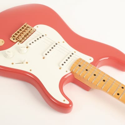 Fender Custom Shop 1955 Stratocaster DLX Closet Classic 1-Piece Maple Neck Faded Aged Fiesta Red CZ585601 image 5