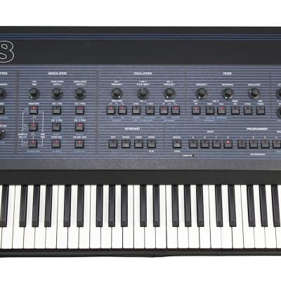 Oberheim OB-8 61-Key 8-Voice Synthesizer 1983 - Blue with Wood Sides