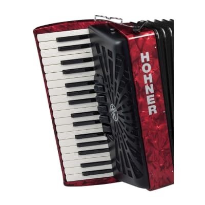 Hohner Bravo III 72 Chromatic Piano Key Accordion (Pearl Red) image 2