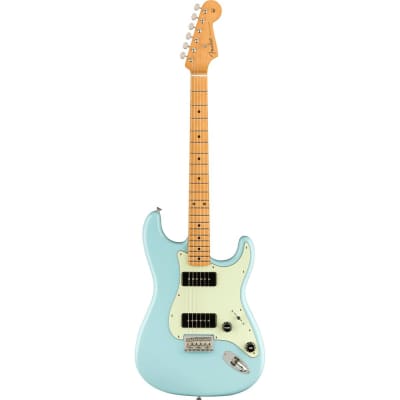 Fender Noventa Stratocaster Electric Guitar, Maple Fingerboard, Daphne Blue image 8