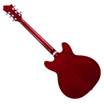 Hagstrom Tremar Viking Deluxe, Semi-hollow Electric Guitar with Tremolo, Wild Cherry Transparent Gloss image 7