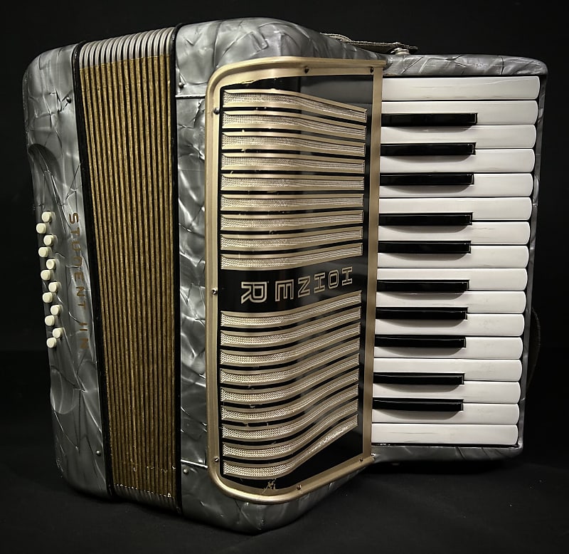 Hohner Student II N Vintage Button Accordion - Silver w/ Case | Reverb