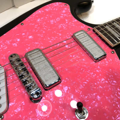 Tonika modified experimental noise guitar USSR russian made The Cat Barf Bandito 1980s Black and pink image 6