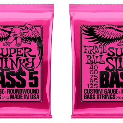 Ernie Ball Super Slinky 5 Bass Strings - 2 Pack (P02824) image 1