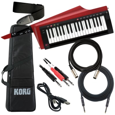 Korg RK-100S 2 Keytar - Translucent Red - Cable Kit