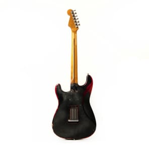 MAKE OFFER Fender Stratocaster 1988 Black Over Metallic Candy Apple Red Billy Corgan Siamese Dream image 4