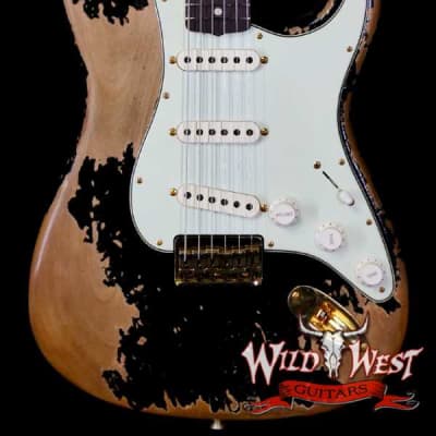 Fender Custom Shop Wild West Guitars 25th Anniversary 1960 Stratocaster Hardtail Madagascar Rosewood Fretboard Heavy Relic Black 7.20 LBS image 1