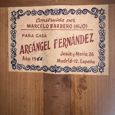 Arcangel Fernandez 1966 Marcelo Barbero (Hijo) Guitar - Used image 10