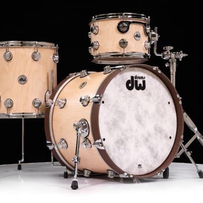 DW Collector's 3pc Maple Kit - Natural Satin Oil w/ Saddle Leather Hoops image 1