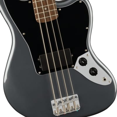 Fender Affinity Jaguar Bass H, Laurel Fingerboard, Black Pickguard, Charcoal Frost Metallic image 5