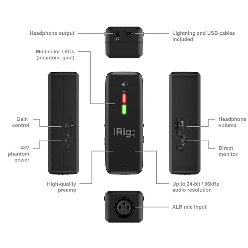 Préamplificateur micro pour mobiles IK Multimedia IRIG PRE2