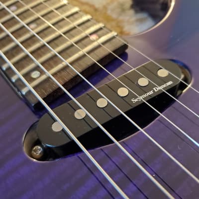 ESP Custom M-II Deluxe  1995 Flame Purple w/ HSC image 7