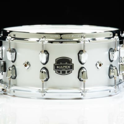 Mapex Saturn Evolution 14x6.5 Maple/Walnut Snare - Iridium Silver image 1