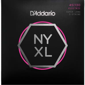 D'Addario NYXL45130SL Nickel Wound Bass Guitar Strings - .045-.130 Regular Light Super Long Scale 5-string image 3